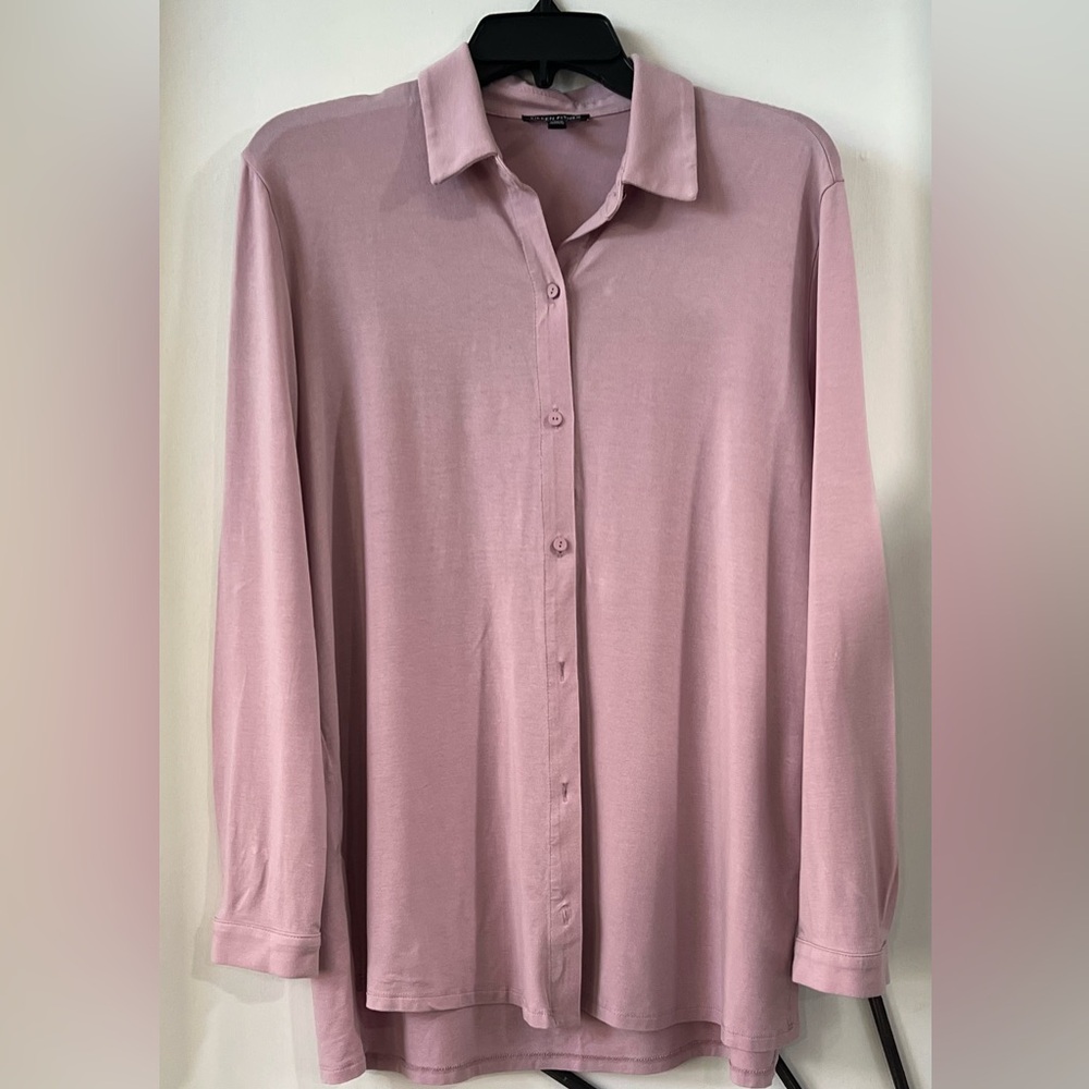 Eileen Fisher size XS oversized soft shirt in a pretty mauve color.